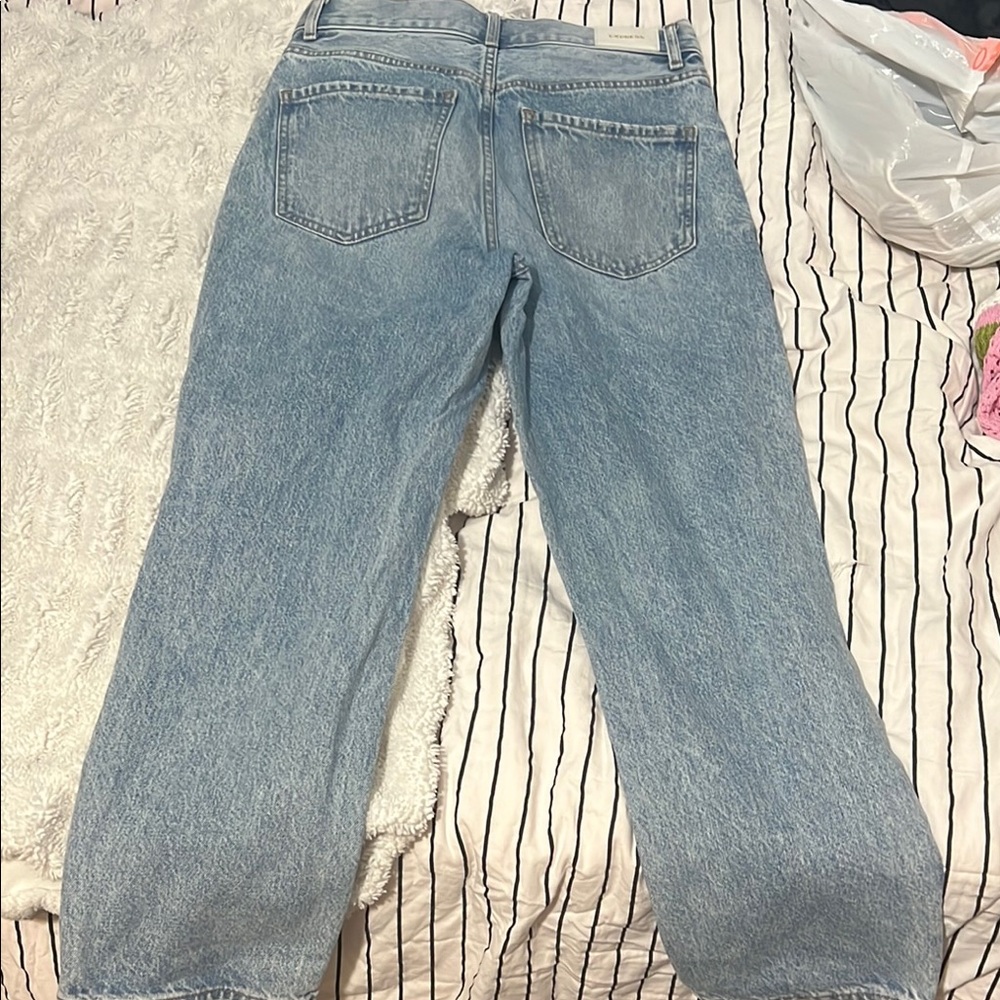 Express Blue High Rise Distressed Jeans - Picture 4 of 4